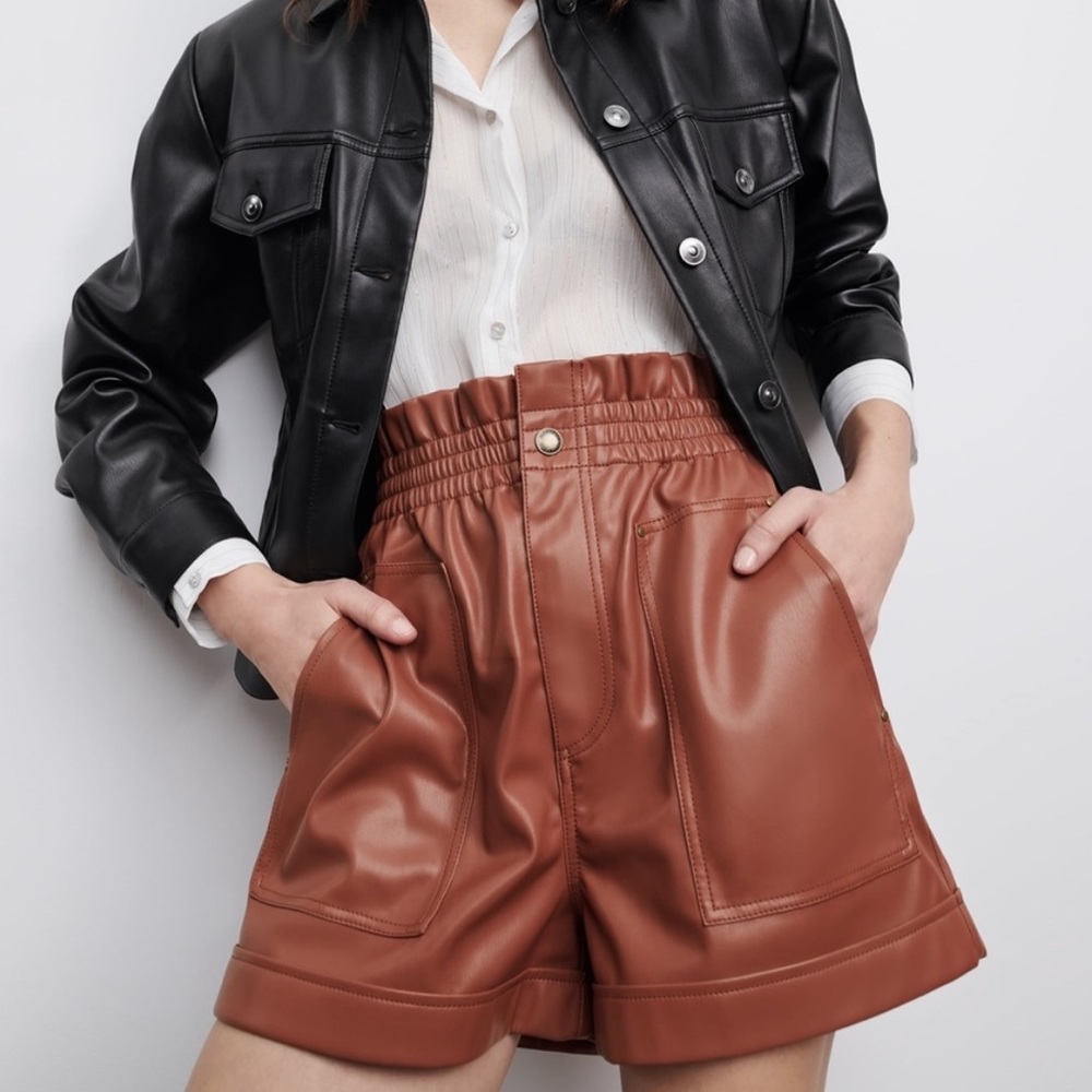 Zara Leather High waisted shorts